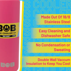 BOB THE COOLER CO - 26oz "The Big Swig" Double Wall Vacuum Insulated Water Bottle with Spout Lid, Made of Stainless Steel, Leak Proof, Great for Sports, Travel, & More