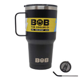 BOB THE COOLER CO - 30oz "The Big Sipper" Heavy Duty Double Wall Vacuum Insulated Tumbler with Straw and Handle, Made of Stainless Steel, Great for Travel, Beach, & More
