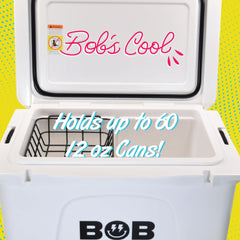 BOB THE COOLER CO 50QT "The El Amigo" Leak-Proof Hard Cooler with Heavy Duty Handle & Built In Lid Latching Bottle Openers - Fits 60 12oz Cans for the Beach, Camping, Tailgating, Sports, & More