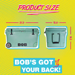 BOB THE COOLER CO 75QT "The BFF" Leak-Proof Hard Cooler with Heavy Duty Handle & Built In Lid Latching Bottle Openers - Fits 117 12oz Cans for the Beach, Camping, Tailgating, Sports, & More