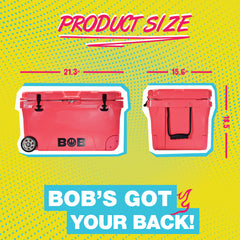 BOB THE COOLER CO 75QT "The BFF" Leak-Proof Hard Cooler with Heavy Duty Handle & Built In Lid Latching Bottle Openers - Fits 117 12oz Cans for the Beach, Camping, Tailgating, Sports, & More