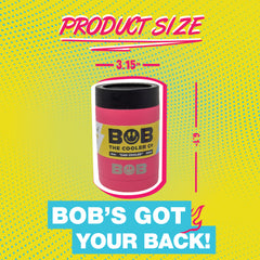 BOB THE COOLER CO - 12oz "Bob's Chillin" Short Double Wall Vacuum Insulated Can Cooler, Stainless Steel Can Cooler for Camping, Beverages, Drink, Beer, Beach & More