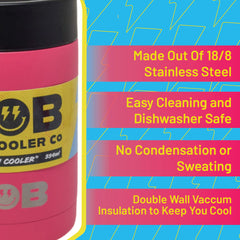 BOB THE COOLER CO - 12oz "Bob's Chillin" Short Double Wall Vacuum Insulated Can Cooler, Stainless Steel Can Cooler for Camping, Beverages, Drink, Beer, Beach & More