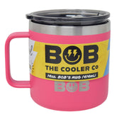 BOB THE COOLER CO - 14oz "Bob's Mug" Stainless Steel Double Wall Vacuum Insulated Coffee Mug with Lid and Handle - Top-Rack Dishwasher Safe