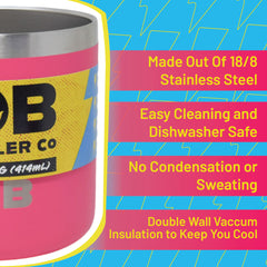 BOB THE COOLER CO - 14oz "Bob's Mug" Stainless Steel Double Wall Vacuum Insulated Coffee Mug with Lid and Handle - Top-Rack Dishwasher Safe