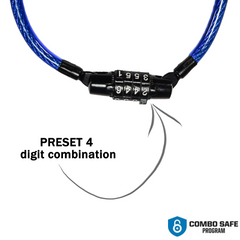 Kryptonite 4' Keeper 712 Combo Cable Blue 004929 Four Foot Cable Length