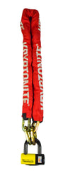 New York Red FAHGETTABOUDIT Chain 1415 14mm x 150cm with NY Disc 15mm Lock HEAVY