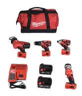 Milwaukee 2695-24 M18 18V Cordless Lithium-Ion 4-Tool Combo Kit