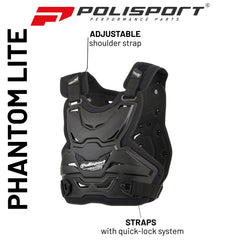 Polisport Phantom Lite - Chest Protector for Adult (Black)