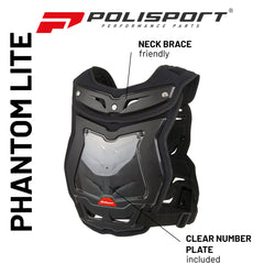 Polisport Phantom Lite - Chest Protector for Adult (Black)