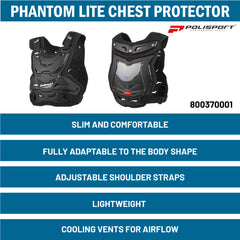 Polisport Phantom Lite - Chest Protector for Adult (Black)