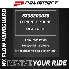 MX Flow Handguard for Kawasaki KX 250 (2020-2022) - White and Black, Durable and Lightweight Hand Protection for Motocross and Off-Road Adventures