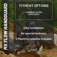 MX Flow Handguard for Kawasaki KX 250 (2020-2022) - White and Black, Durable and Lightweight Hand Protection for Motocross and Off-Road Adventures