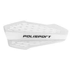 Polisport MX Force Handguard with Universal Mounting System, Highly Ventilated, Lightweight Design, Adjustable Positions, Full Wrap-Around Conversion (White)