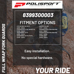 Polisport Full Wrap Fork Guards for Various KTM; Husqvarna; GasGas;Sherco(Black)
