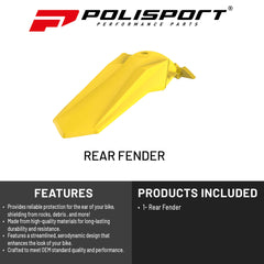 Polisport Motocross (MX) Rear Fender for Suzuki RMZ 250 & RMZ 450 (2018-2025) Dirt Bike