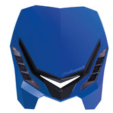 Polisport E-Blaze Motorcycle Headlight - Slim LED Design, Adjustable Lights, Customizable, Glossy & Carbon Fiber (Blue and White)