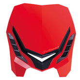 Polisport E-Blaze Motorcycle Headlight - Slim LED Design, Adjustable Lights, Customizable, Glossy & Carbon Fiber (Red and Black)