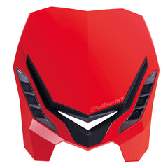 Polisport E-Blaze Motorcycle Headlight - Slim LED Design, Adjustable Lights, Customizable, Glossy & Carbon Fiber (Red and Black)