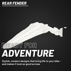 Polisport Motocross (MX) Replica Plastics Rear Fender for Yamaha YZ 250F/450F (2024-2025) Dirt Bike (White)