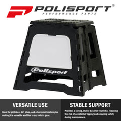 Polisport Foldable Pit Bike Stand - White & Black