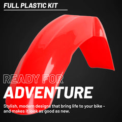 Polisport Motocross (MX) Replica Plastic Kit for Honda CRF 450R (2005-06) Dirt Bike – OEM Quality, Durable, Flexible & Perfect Fit – Red/White