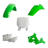 Polisport Motocross (MX) Replica Plastic Kit for Kawasaki KX 125/250 (2003-08) Dirt Bike – OEM Quality, Durable, Flexible & Perfect Fit – Green/White