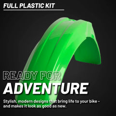 Polisport Motocross (MX) Replica Plastic Kit for Kawasaki KX 125/250 (2003-08) Dirt Bike – OEM Quality, Durable, Flexible & Perfect Fit – Green/White