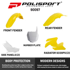 Polisport Motocross (MX) Replica Plastic Kit for Suzuki RMZ 450 (2005-06) Dirt Bike