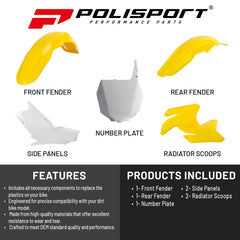 Polisport Motocross (MX) Replica Plastic Kit for Suzuki RMZ 450 (2005-06) Dirt Bike