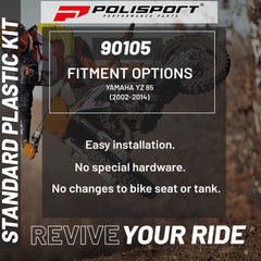 Polisport Motocross (MX) Replica Plastic Kit for Yamaha YZ 85 (2002-14) Dirt Bike