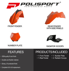Polisport Motocross (MX) Replica Plastic Enduro Kit for KTM XC/XC-F (2008-10) Dirt Bike