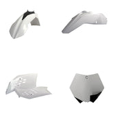 Polisport Motocross (MX) Replica Plastic Kit for KTM XC/XC-F (2008-10) Dirt Bike – OEM Quality, Durable, Flexible & Perfect Fit – White/Black