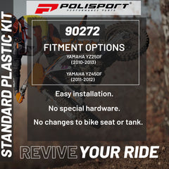 Polisport Motocross (MX) Replica Plastic Kit for Yamaha YZF 250/450 (2010-13) Dirt Bike