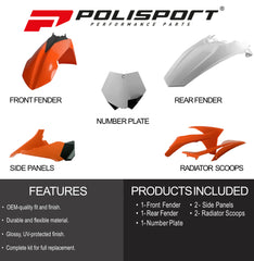 Polisport Motocross (MX) Replica Plastic Enduro Kit for KTM SX (2012) Dirt Bike