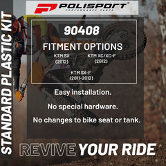 Polisport Motocross (MX) Replica Plastic Enduro Kit for KTM SX (2012) Dirt Bike