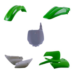 Polisport Motocross (MX) Replica Plastic Kit for Kawasaki KX 85/100/112 (2001-13) Dirt Bike – OEM Quality, Durable, Flexible & Perfect Fit – Green/White