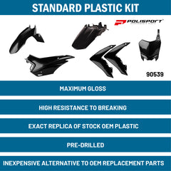 Polisport Motocross (MX) Replica Plastic Kit for Honda CRF 110F (2013–2018) Dirt Bike – OEM Quality, Durable, Flexible & Perfect Fit – Black