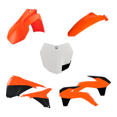 Polisport Motocross (MX) Replica Plastic Kit for KTM SX/SX-F (2013-15) Dirt Bike – OEM Quality, Durable, Flexible & Perfect Fit – Orange/White/Black
