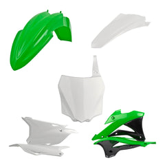 Polisport Motocross (MX) Replica Plastic Kit for Kawasaki KX 85/100/112 (2014-21) Dirt Bike – OEM Quality, Durable, Flexible & Perfect Fit – Green/White/Black