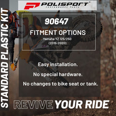 Polisport Motocross (MX) Replica Plastic Kit for Yamaha YZ 125/250 (2015-20) Dirt Bike