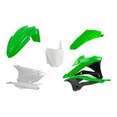 Polisport Motocross (MX) Replica Plastic Kit for Kawasaki KX 85/100/112 (2014-21) Dirt Bike – OEM Quality, Durable, Flexible & Perfect Fit – Green/White/Black