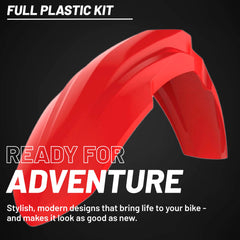 Polisport Motocross (MX) Replica Plastic Kit for Honda CRF 450R (2017-20) Dirt Bike – OEM Quality, Durable, Flexible & Perfect Fit – Red