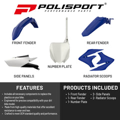 Polisport Motocross (MX) Replica Plastic Kit for Yamaha YZ 450F (2018-22) Dirt Bike
