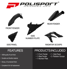 Polisport Motocross (MX) Replica Plastic Enduro Kit for Beta X-Trainer (2015-19) Dirt Bike