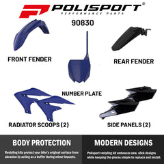 Polisport Motocross (MX) Replica Plastic Kit for Yamaha YZ 250F (2019-23) Dirt Bike