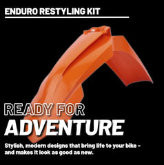 Polisport Motocross (MX) Restyling Kit for KTM EXC/EXC-F/XC-W/XCF-W (2014-16) Dirt Bike – OEM Quality, Durable, Flexible & Perfect Fit – Orange/White