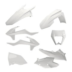 Polisport Motocross (MX) Replica Plastic Kit for KTM EXC/EXC-F & XC-W/XCF-W (2017–2019) Dirt Bike – OEM Quality, Durable, Flexible & Perfect Fit – White