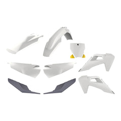 Polisport Motocross (MX) Replica Plastic Kit for Husqvarna TC250 (2019 - 2022) Dirt Bike – OEM Quality, Durable, Flexible & Perfect Fit – White/Yellow