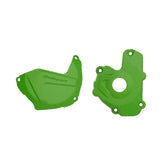 Polisport Clutch and Ignition Cover Protector Kit (Green) - Compatible with Kawasaki KX 250F (2013-2016)